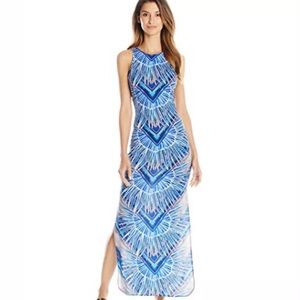 Mara Hoffman Blue Multi Geometric Print Maxi Swim Coverup